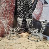 Vintage molded glass candle holders