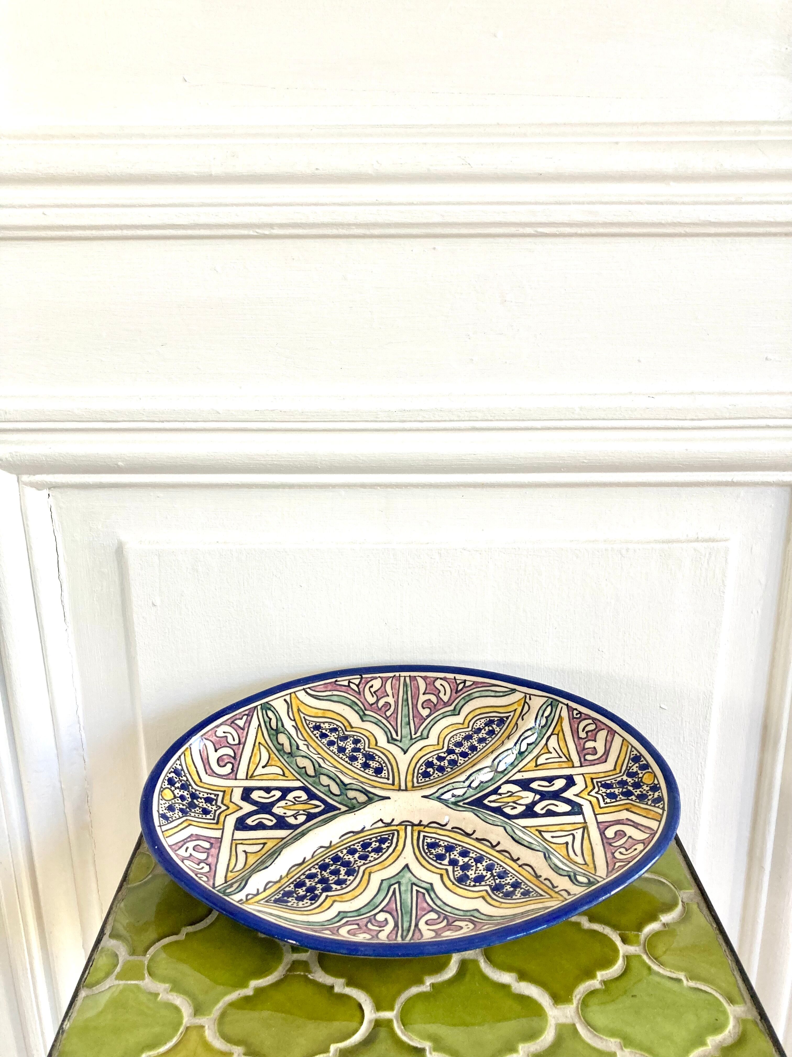 Ancient Moroccan ceramic serving dish