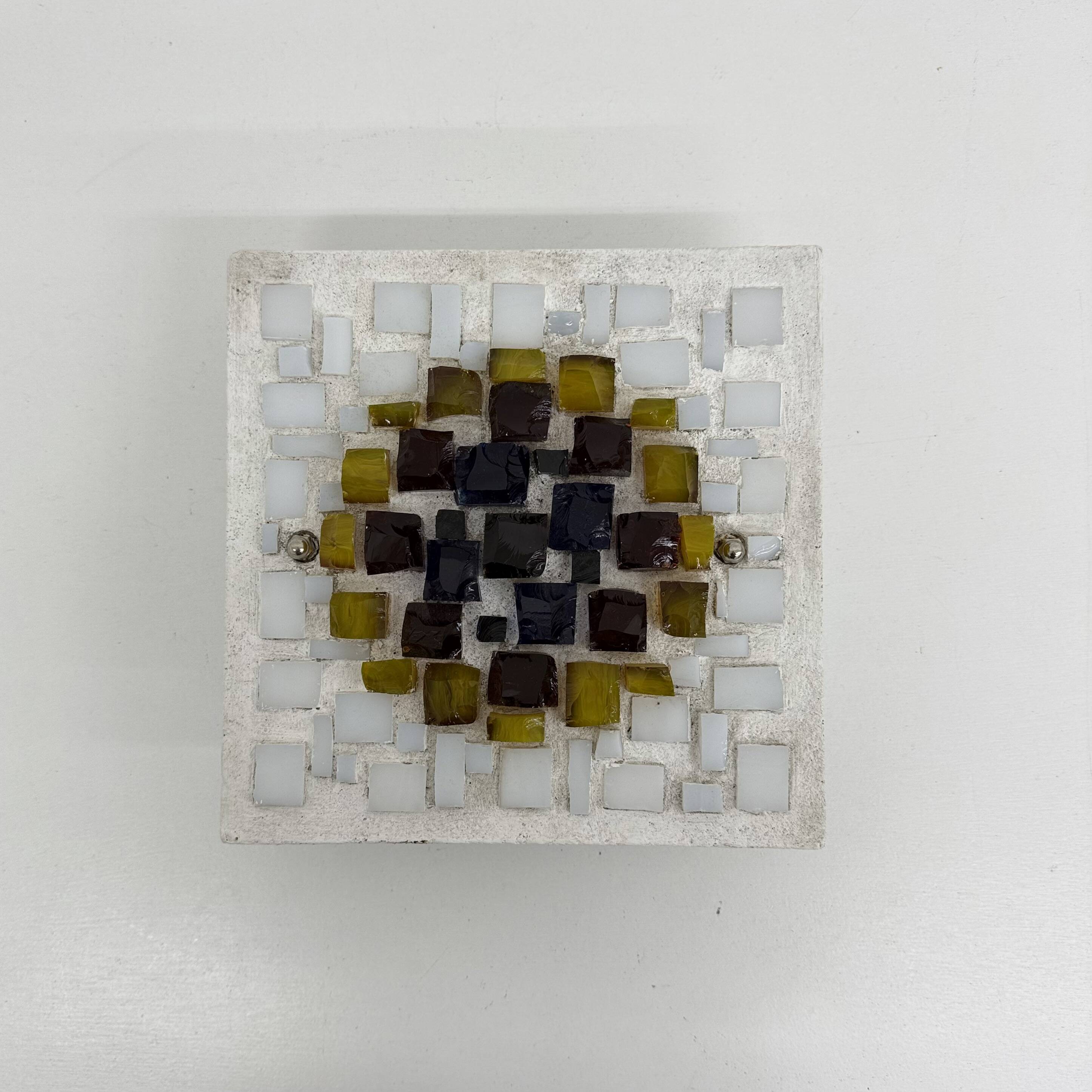 Brutalist wall lamp Glass with resin , 1970s , Germany