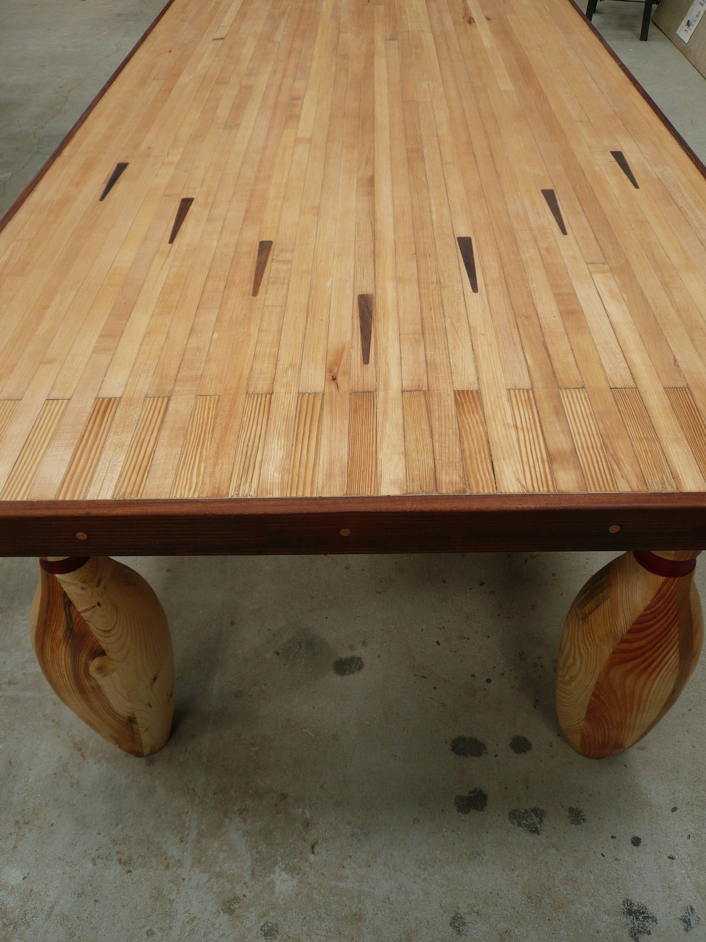 Dining table bowling lane