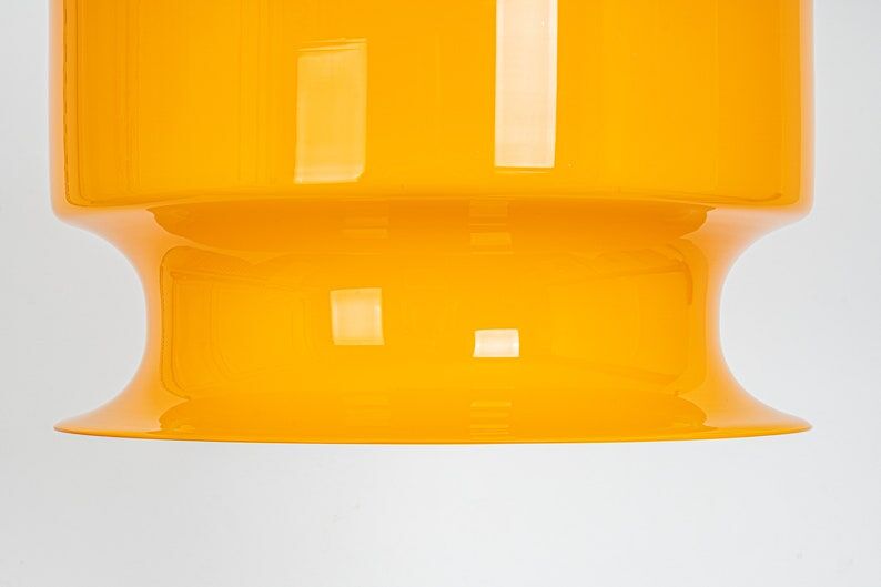 Yellow glass pendant lamp Peill & Putzler Germany 1970s