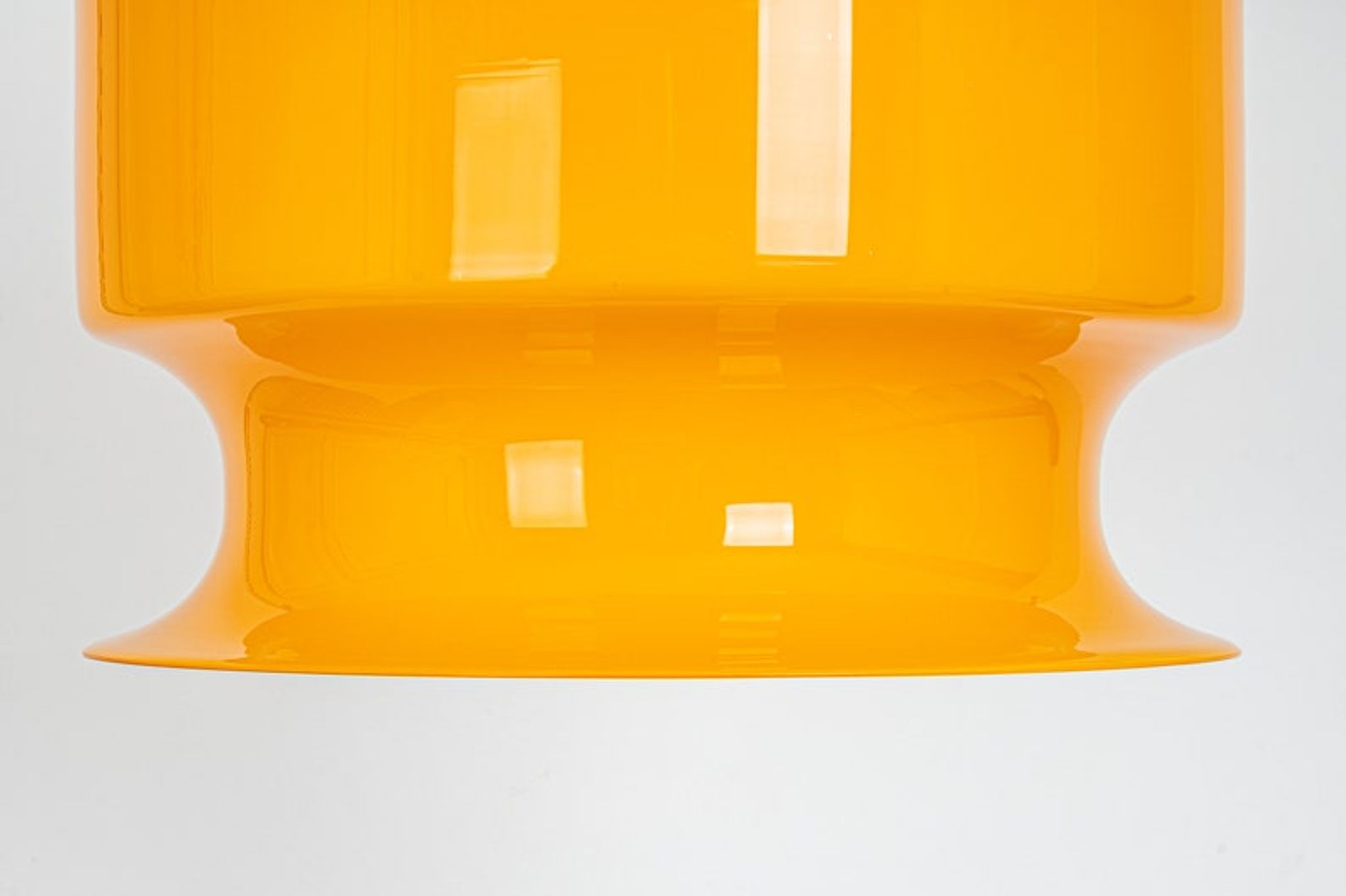 Yellow glass pendant lamp Peill & Putzler Germany 1970s