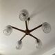 Scandinavian teak chandelier from the 60s and 70s