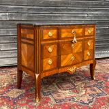 Chest of Drawers In Marquetry Style Transition XIX Eme Century