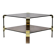 Hollywood Regency coffee table in smoked glass – Modular brass construction