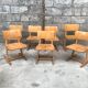 Series of 10 casala children's chairs in vintage light wood