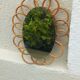 Miroir soleil ovale en rotin des années 70 25x31cm