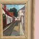 Mid-Century Oil on Panel “Street View” by J. Ioliv, Vintage & Framed 25×31cm