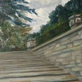 Oil painting "The ramps at San Niccolò" Florence, signed early 1900