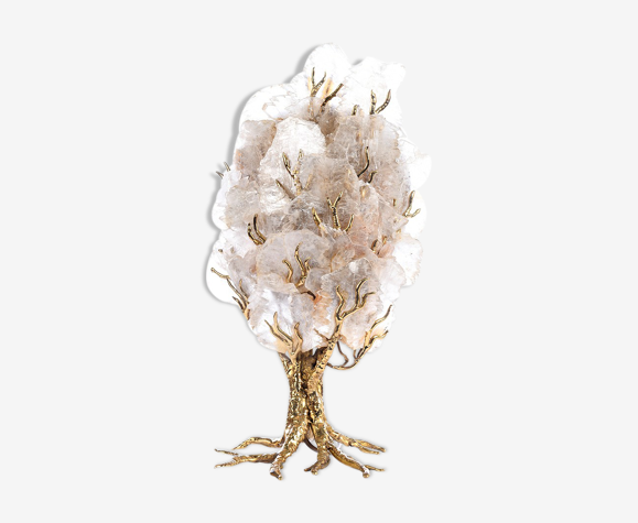 Lampe en cristal et laiton style Henri Fernandez
