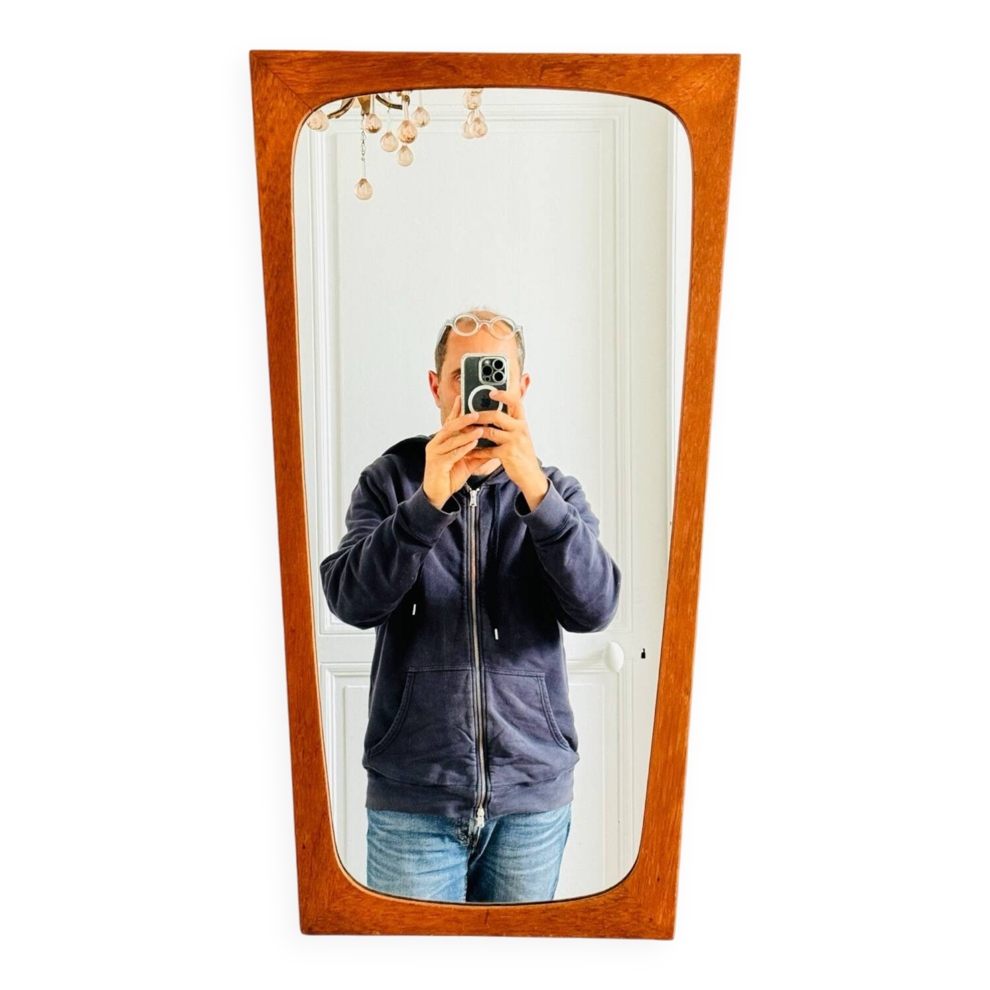 Vintage Danish mirror, teak frame