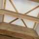 Vintage beige pine high bookshelf - Open shelf Hungary, 1980s
