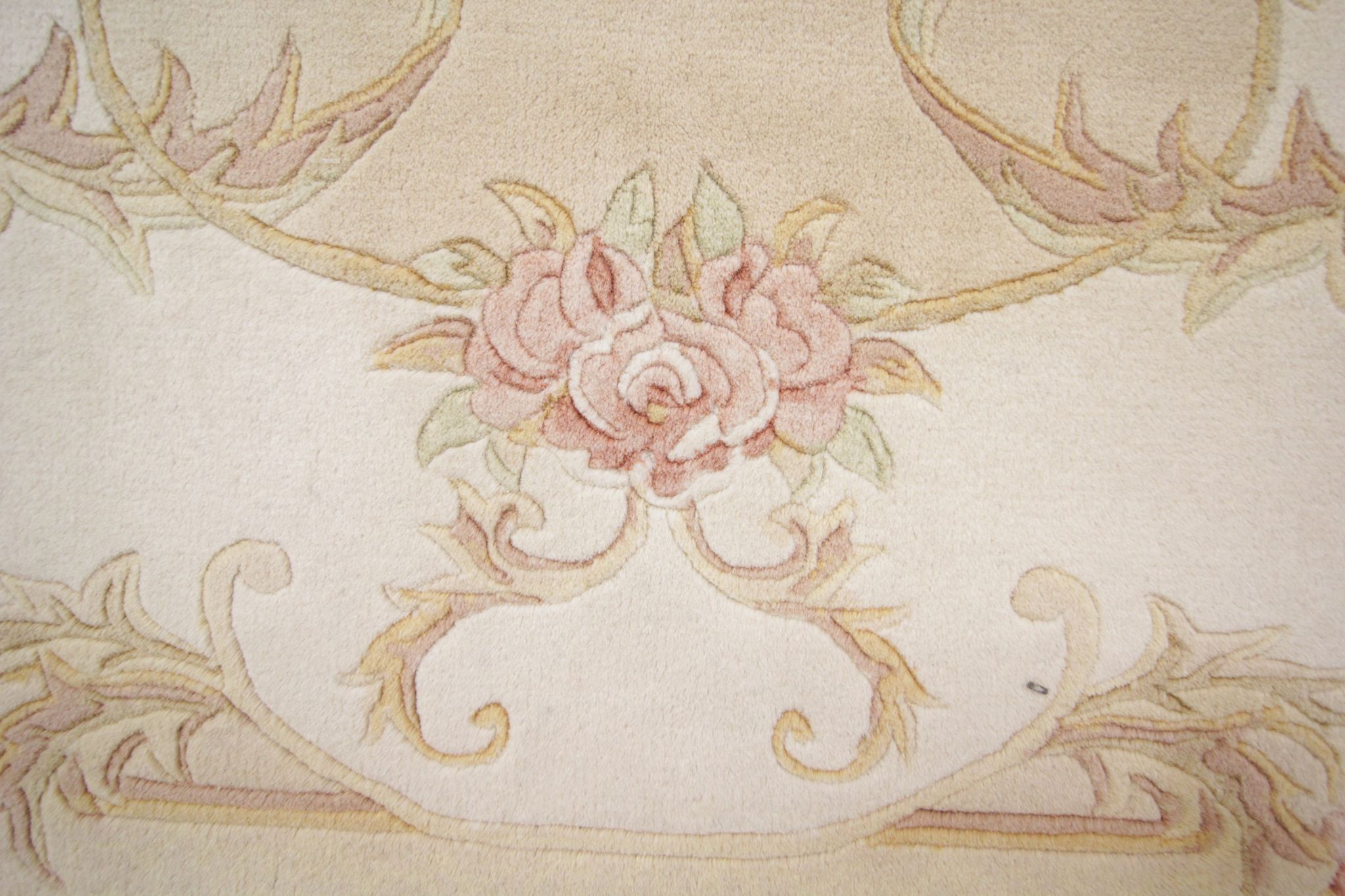 Tapis de laine chinoise orientale de crème fait main 124x182cm