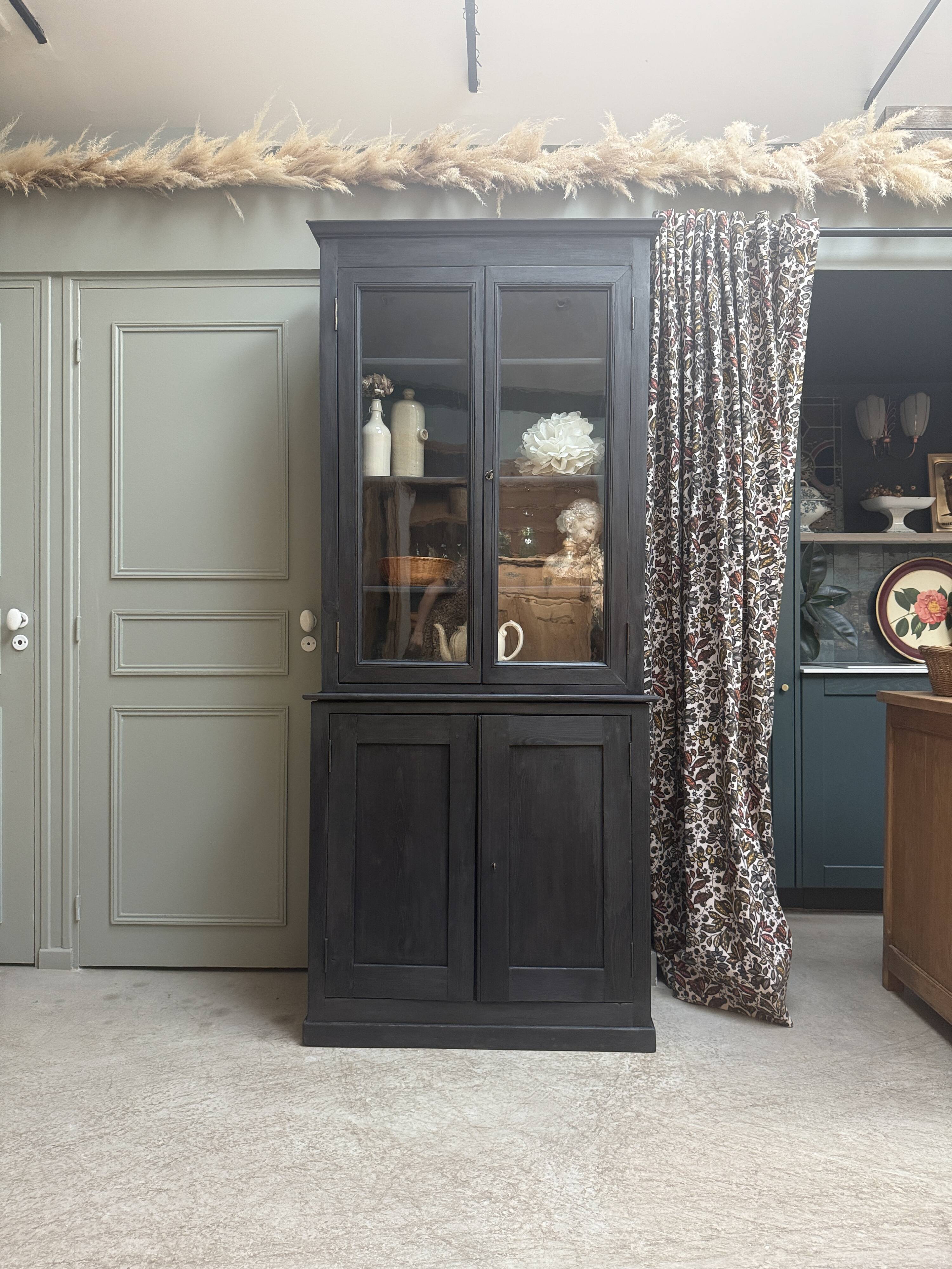 Two-body antique black sideboard (renovated)