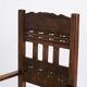 Antique armchair - oak - striped upholstery - 1930s