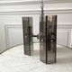 Chrome metal pendant lamp and smoked glass futuristic style 70s
