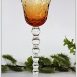 Series of 5 glasses wine from the Rhine Roemer St Louis Crystal model Bubbles