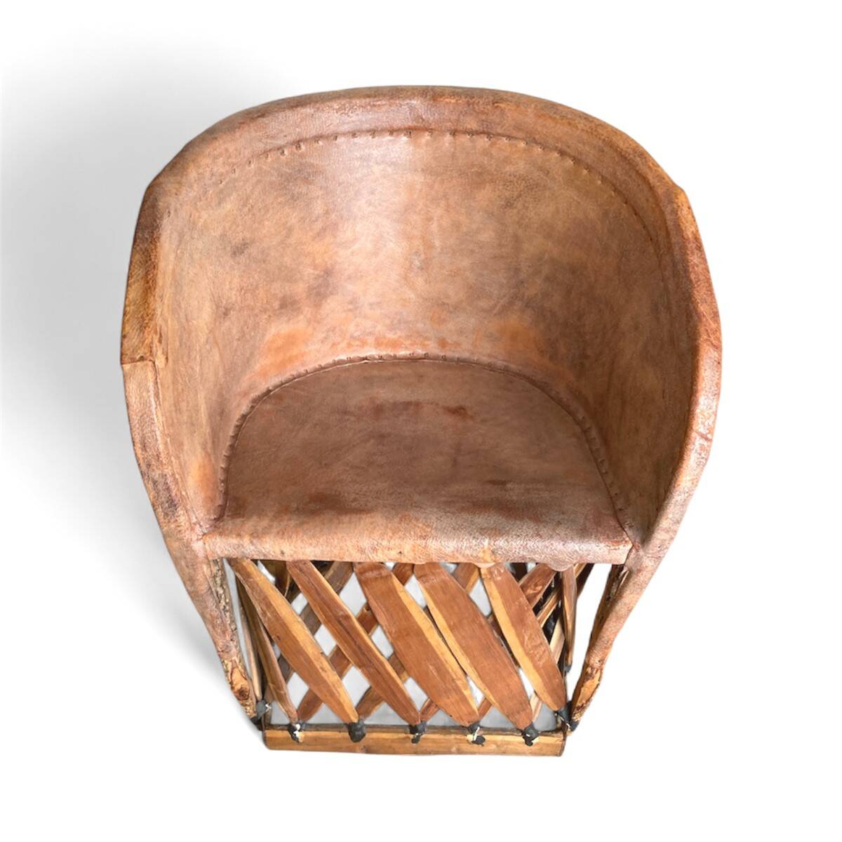 Equipale leather armchair, folk art - Mexico, 1970s