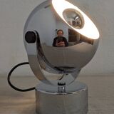 Eye ball lamp or wall light, chrome, space age, France circa 1970.