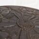 Dark brown hand-carved Bamileke stool and side table in solid wood, Cameroon, African Art, 1950s