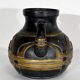 Terracotta vase anthracite and golden 1900