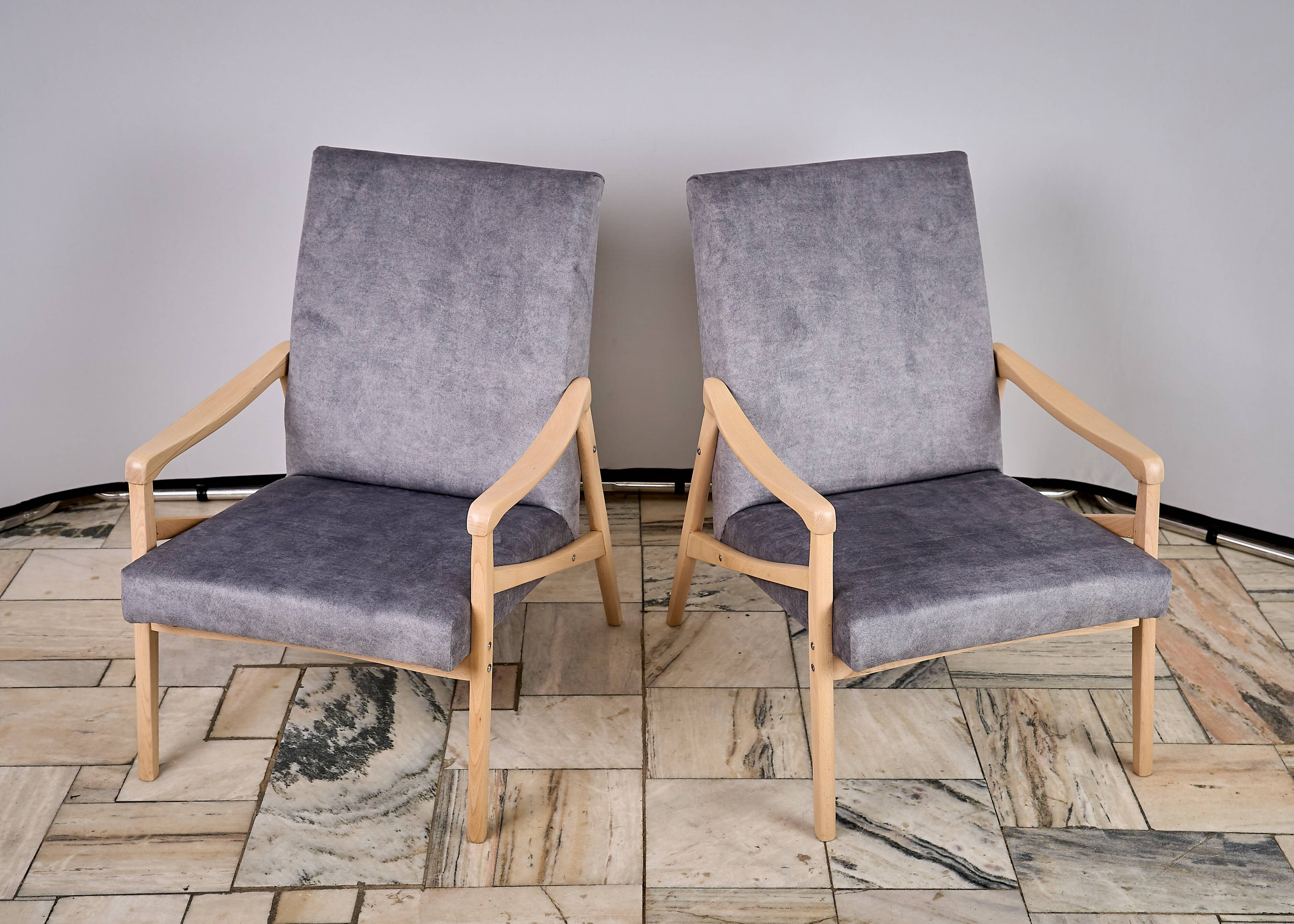 Paire de fauteuils conçus par J. Jiroutek, TON Tchécoslovaquie, années 1960, Vintage