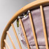 Circular armchair in 60s velvet vintage modern