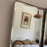 Miroir triptyque de barbier en verre biseauté, 1930