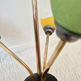 Pendant light, in brass and tricolor opaline glass