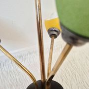 Pendant light, in brass and tricolor opaline glass