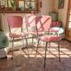 Set of 4 chairs in pink formica