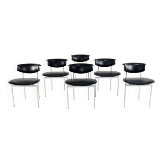 Lot de 6 chaises Rudolf Wolf Meander Alpha 'Doorn' vintage