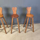 Vintage brutalist bar stools, 1960s - set of 3