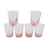 6 small glasses old pink verrine alcohol