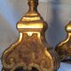 Pair of ancient carved gilded wood candlesticks - 18th century
