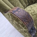 1950s, Danish relax chair, furniture velour, oak wood.