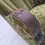 1950s, Danish relax chair, furniture velour, oak wood.