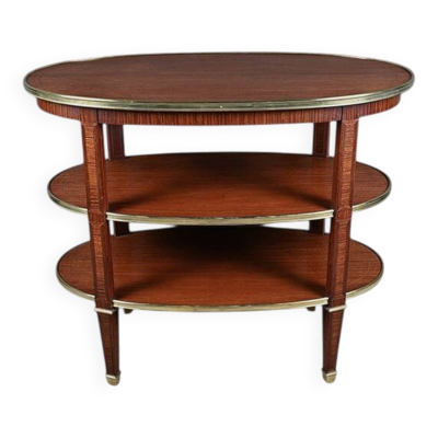 Desserte 3 plateaux en acajou, style Louis XVI, 1900
