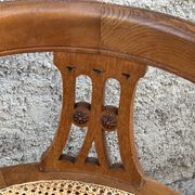 American office chair Louis XVI style wood and caning 1900