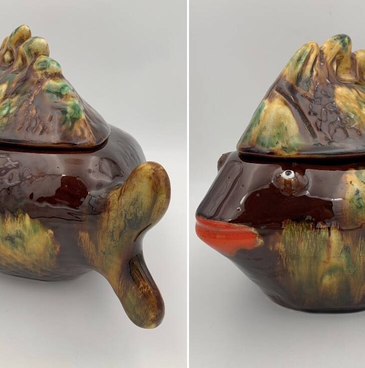 Vallauris vintage fish soup tureen, 1960s