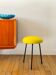 Black iron tripod stool with boiled wool, yellow, 1960.