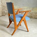fauteuil bridge en chêne, 1950