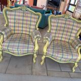 lot de deux fauteuils style baroque rococo