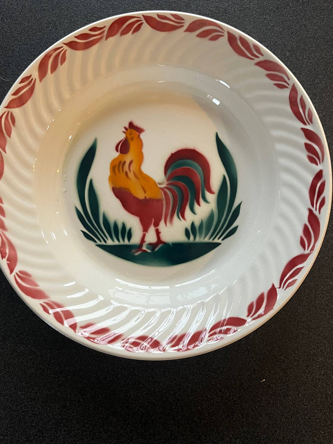 Antique Serving Dish – L’Amandinoise – Rooster Decoration