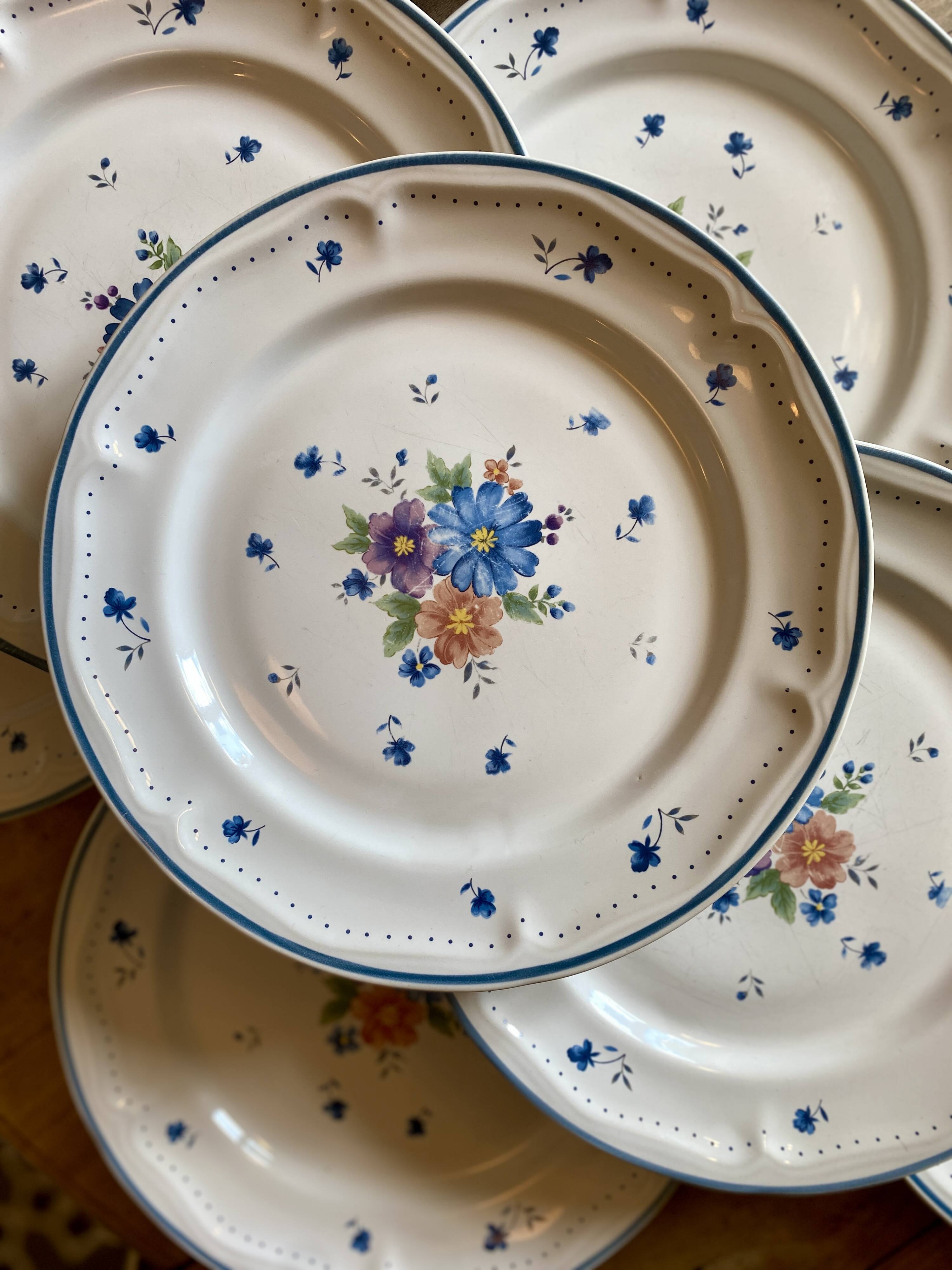 Set of 10 vintage flat plates