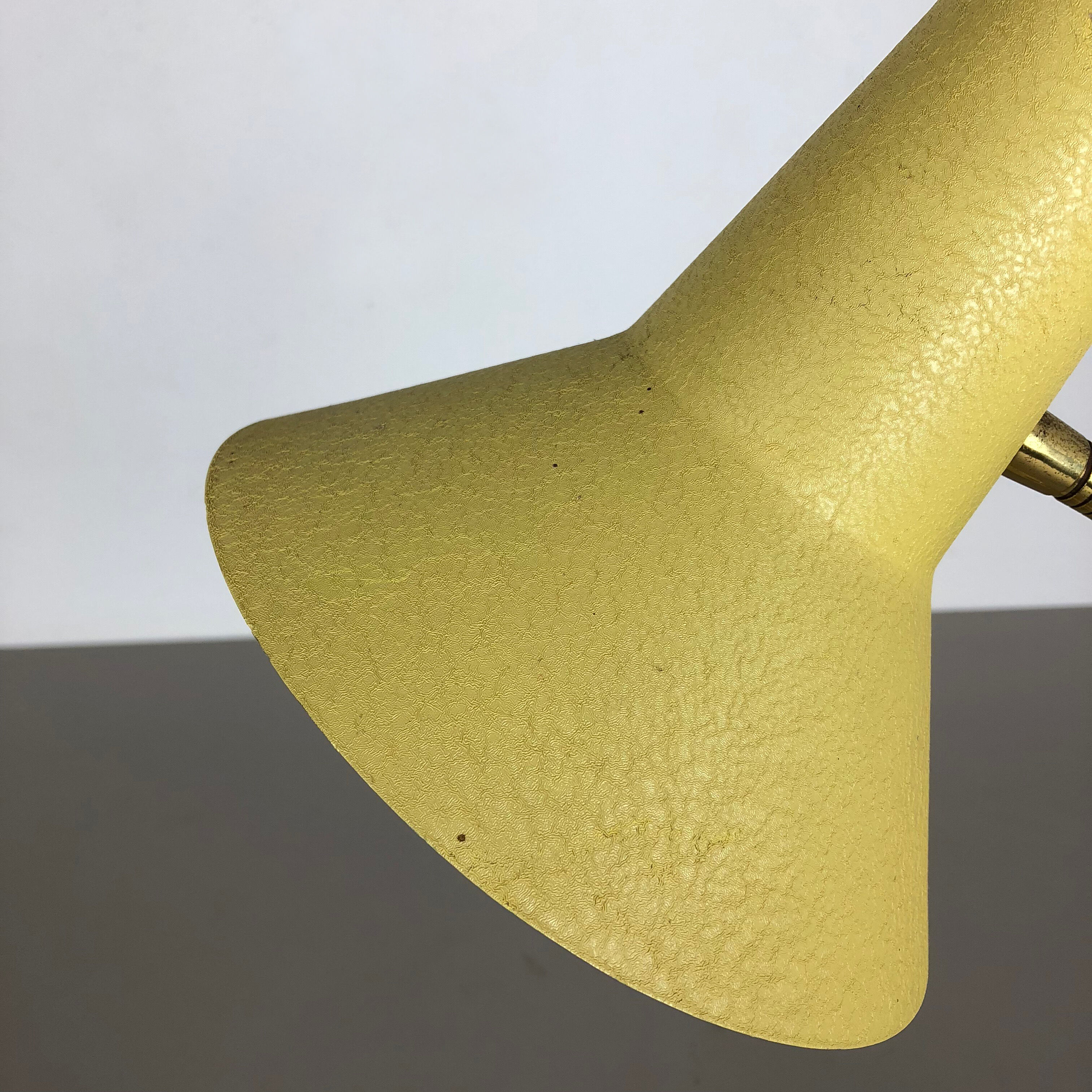 Original modernist 1960s brass metal table light by SIS Lights, Germany