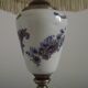 French Vintage Decorative Silver Metal and Porcelain Shaded Table Lamp
