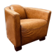 Fauteuil club vintage en cuir de mouton