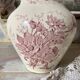 Large ironstone jug St Amand Anemone, antique pitcher