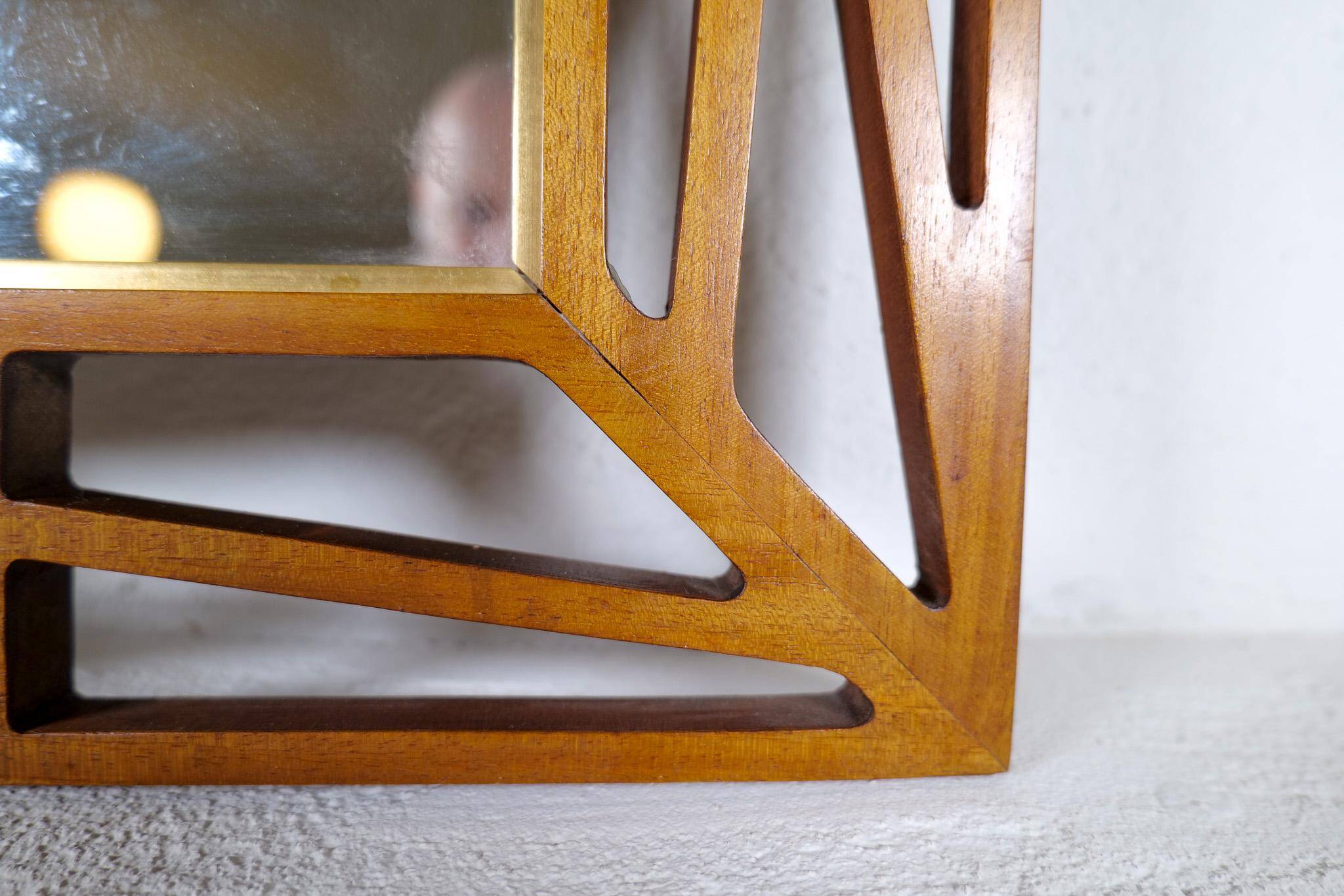 Midcentury Modern mirror Yngve Ekström "Konkret" by Eden Spegel in Sweden